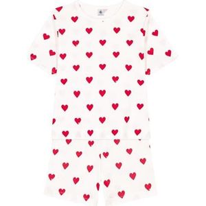 Petit Bateau Pyjacourt met korte mouwen voor dames, Marshmallow/Terkuit XXS, Marshmallow/Terkuit, XXS