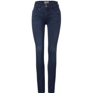 Street One Dames jeansbroek slim en high, Donkerblauw Soft Washed, 28W x 32L