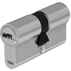 Yale Europese hoge veiligheidscilinder voor slot YC101KD324004N1, vernikkeld, 32/40mm, dubbel, koepelt, 4 sleutels