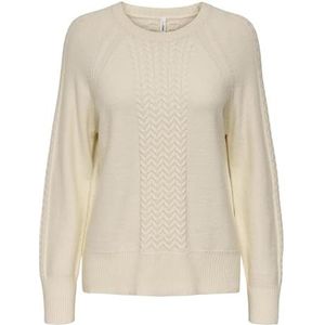 ONLY Dames Onlkatia Cabel Ls O-Neck Cc KNT, wit (whitecap gray), M
