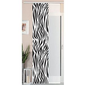 Gordijnbox, paneelgordijn, paneelgordijn, wilde zijde look en voile paneel, polyester, zebra, 245 x 45 cm, 2 stuks