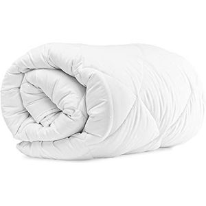 Komfortec Dekbed 240x220 cm vierseizoenendeken, warm dekbed voor mensen met een allergie, ademende slaapdeken, gewatteerde dekbed, vulling deken (wit)
