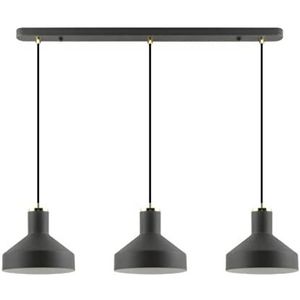 Zumaline SIGMA Bar Pendel Plafondlamp, Mat Zwart, Helder, Wit, 3x E27