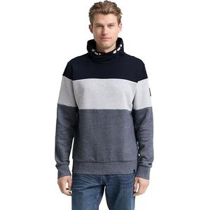 Tom Tailor - Sweatshirt - Navy grindle structure - Met Geborduurd Logo