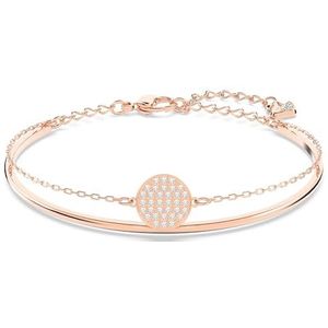 Swarovski Ginger armband, Wit, Roségoudkleurige toplaag
