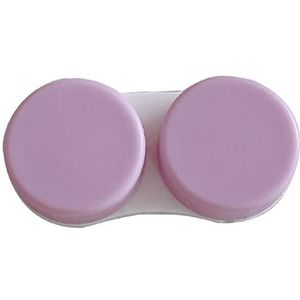 Gekleurde contactlenzenbox, effen, plat, gematteerd, dubbele doos, enkele contactlenzen-begeleiddoos, verzorgingsdoos, doe-het-zelf-box - paars