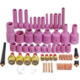 RIVERWELD - Gaslens 45V0204S - Mondstukbekers - Diverse maten - Geschikt voor DB SR WP 9 20 25 - 63 stuks