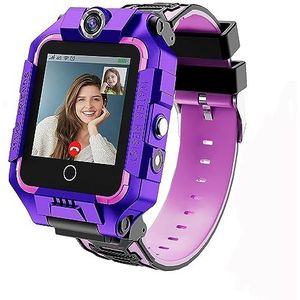LiveGo Smartwatch voor kinderen, met GPS en telefoon, 4G, veilige smartwatch met 360° draaibaar, GPS/SOS-oproep voor kinderen, studenten van 4 tot 12 jaar, verjaardagscadeau, schooldag (paars)