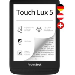PocketBook E-Book Reader 'Touch Lux 5' (8 GB geheugen; 15,24 cm (6 inch) E-Ink Carta Display; SMARTlight; Wi-Fi) InkBlack