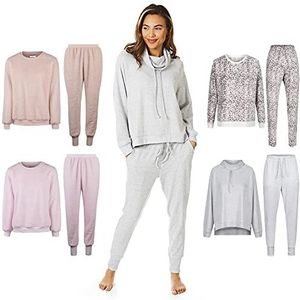 Light & Shade Pretty Woman Superzachte Snit-tweedelige pyjama voor dames, comfortabele, warme, zachte loungewear, grijs, L/XL