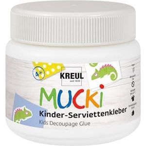 KREUL 24391 - MUCKI Kinderservettenlijm 150 ml - Afwasbare speciale lijm voor kinderservetten met gevoelige eigenschappen