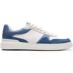 Clarks Courtlite Race Sneaker voor heren, Blauwe Combi, 46 EU