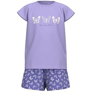 NAME IT Nkfnightset Cap Butterfly Noos pyjama voor meisjes, Zand Verbena, 110/116 cm