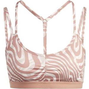 adidas Dames Workout Bra - Light Support Yga ESS Ls AOP, Clay Strata, HR9699, LAC