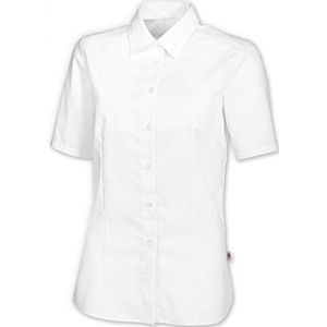 BP 1562-682-21-40 vrouwen blouse 1/2 mouwen, 1/2 mouwen met hemdblouskraag, 125,00 g / m2 stof met stretch, wit, 40