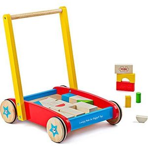 Bigjigs Toys Chariot de Marche Bébé , Jouet pour Enfant , Cadeau Enfant , Joeut Traditionnel , Apprendre en Jouant
