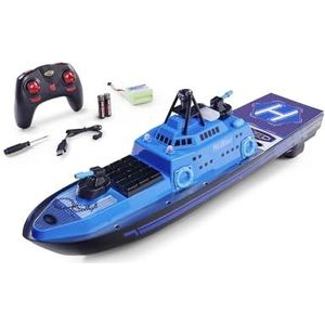 Carson 500108049 RC-politieboot 2.4G 100% RTR - Op afstand bestuurbare boot, RC-boot, op afstand bestuurbare boot voor kinderen en volwassenen, inclusief afstandsbediening