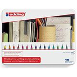 edding 55 - fineliner - set met 16 heldere kleuren - punt 0,3 mm - kleurstift om te schrijven, kleuren, accentueren, illustreren - voor kinderen en volwassenen, school, thuiswerkplek, kantoor