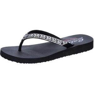 Skechers Cali meditatie vlindertuin voor dames, zwarte mitobuck/edelsteen riestone trim, 3 UK, Zwarte Mitobuck Gem Rhiestone Trim, 3