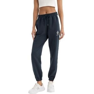 DeFacto Cargobroek voor dames, broek met zakken, brede pijpen, Donkerblauw, L