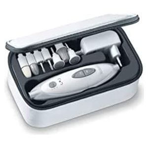 Sanitas SMA 35 elektrische manicure-/pedicureset, met 7 opzetstukken voor nagelverzorging, wit/zilver