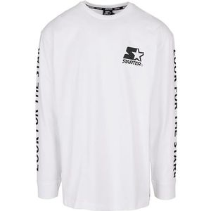 STARTER BLACK LABEL Heren Starter Logo Longsleeve T-shirt, Wit, S