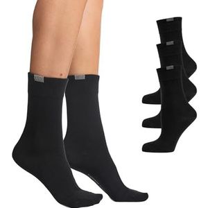 Nur Die Set van 3 perfecte sokken voor dames, zwart (940), 35-38 EU