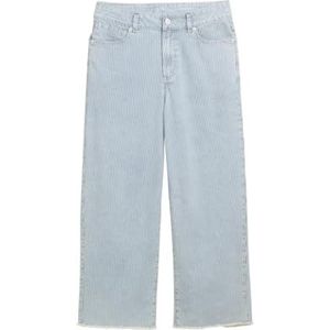 TOM TAILOR Dames Jeans Culotte, 31327 - Denim Offwhite Stripe, 29W / 28L