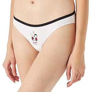 Women'secret 7 stuks klassieke snoopy-broekjes, katoen, zwart, regular voor dames, Blanco Y Gris, S