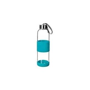 IBILI Glazen fles, Sky, 500 ml, blauw, boriumsilicaat, herbruikbaar, schokbestendige beschermhoes