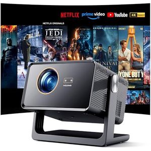 WOLFANG - 4K Smart Beamer - Draagbare Beamer - 28000 Lumen - WiFi 6 - Home Theater Projector