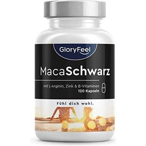 Zwarte Maca hoog gedoseerd - 27.000 mg puur maca poeder (20:1 extract) - Versterkt met L-arginine, vitamine B6, B12 & zink - 100% veganistisch, laboratorium getest & zonder additieven