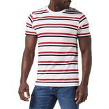 Urban Classics Yarn Dyed Skate Stripe Tee T-shirt voor heren, meerkleurig (white/red/midnightnavy 02053), XL