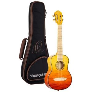 Ortega Prism Series Tenor Ukelele + DeLuxe Gigbag - Gevlamd esdoornplafond en bodem & zijkanalen, esdoorn toets & brug, Tequila Sunburst Fade, RUPR-TQB