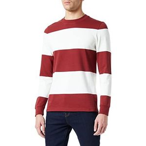 s.Oliver Heren T-shirt met lange mouwen, rode strepen, M
