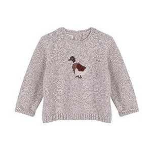 Gocco Intarsia pullover eend, Lichtbruin Melange, 18-24 Maanden