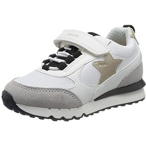 Geox J Fastics Girl sneakers voor meisjes, wit zwart, 28 EU Schmal