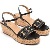 Gioseppo - Candia - Esparto Sleehak Sandalen - Gevlochten Leer - 7 cm Hakhoogte