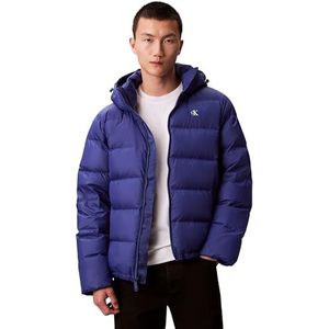 Calvin Klein Jeans Heren LS NYLON ZIP OFF HOOD DOWN PUFFE LV04RC518G Jassen, blauw (Bellwether Blauw), XL, Blauw (Bellwether Blue), XL