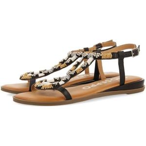 Goseppo - Sandalen - Zwart - Leer - Gewatteerde Binnenzool