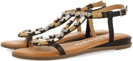 Goseppo - Sandalen - Zwart - Leer - Gewatteerde Binnenzool