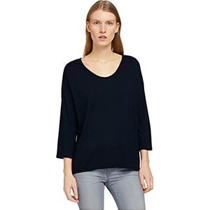 TOM TAILOR Dames Gestructureerd shirt met Lenzing, EcoVero 1024001, 10668 - Sky Captain Blue, XS