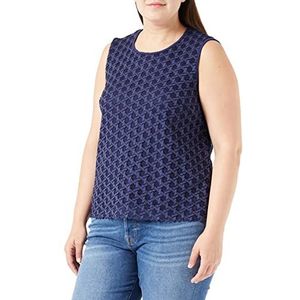 Gerry Weber Mouwloze blouse met kant mouwloze blouse zonder mouwen mouwloze blouse effen kleuren, blueberry, 36