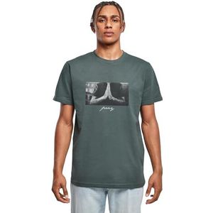 Mister Tee Heren T-shirt Pray Tee, print T-shirt voor mannen, grafisch T-shirt, streetwear, groen (bottle green), XL
