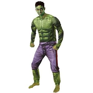 Rubie's Officiële Disney Marvel The Hulk, SuperHero Deluxe Kostuum, Volwassen Maat Mens X-Large