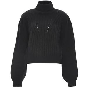 Blonda Chique vintage coltrui met lange mouwen voor dames, zwart, maat XS/S, zwart, XS