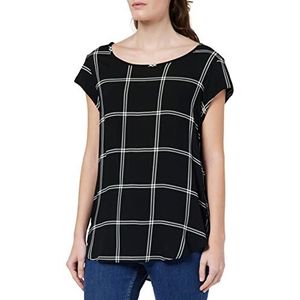 ONLY Onlnova Life S/S Top Aop Ptm Top dames,Zwart/Aop:346 Window Check,36