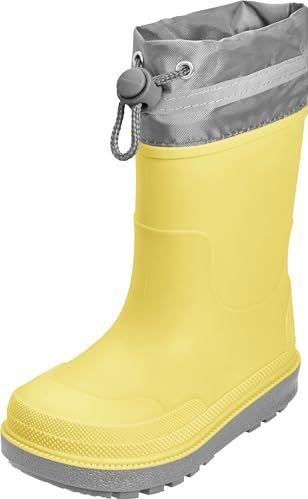Playshoes Jongens Unisex kinderen rubberen laarzen, gele manchet, 24 EU, Geel manchet, 24 EU