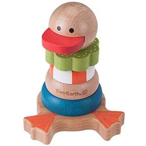 EverEarth Stapeleend EE33728 Houten stapelspeelgoed voor kinderen vanaf 12 maanden,Meerkleurig