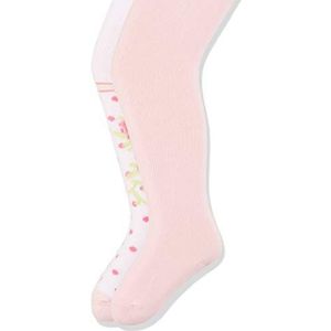 Playshoes Elastische panty voor babymeisjes, met comfortabele tailleband, rozen en effen kleuren (verpakking van 2), Roze (Origineel, 62 cm